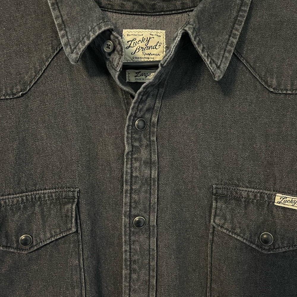 LUCKY BRAND Long Sleeve Snap Western Shirt L